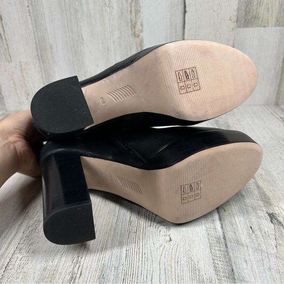 NEW Paige Black Leather Platform Side Zip Ankle Boots Edgy #709 - Picture 4 of 15